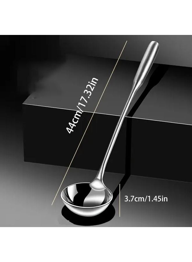 Stainless Steel Long Handle Stir Fry Spoon With Wooden Handle Durable Easy To Clean Kitchen Utensil - Image 4