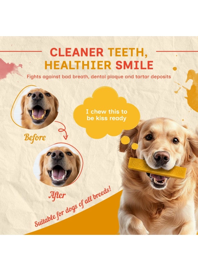 PUPRAZY Himalayan Yak Cheese Dog Chew Bars | 3-Flavor Pack (Natural, Turmeric & Strawberry) | All Natural, Junk-Free Dog Treats | Long-Lasting Dental Chews - Image 4