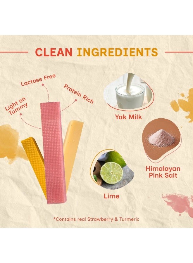 PUPRAZY Himalayan Yak Cheese Dog Chew Bars | 3-Flavor Pack (Natural, Turmeric & Strawberry) | All Natural, Junk-Free Dog Treats | Long-Lasting Dental Chews - Image 3
