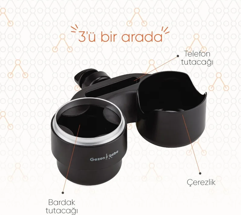 Gezenbebe 3 in 1 Baby Stroller with Phone, Bottle and Snack Tray