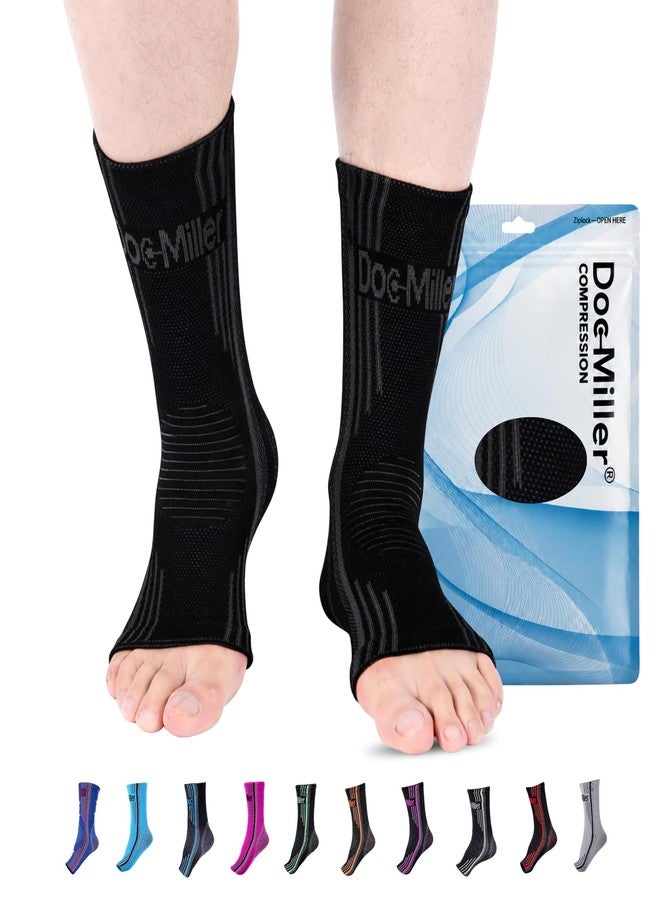 Doc Miller Plantar Fasciitis Compression Socks - 20-30 mmHg Toeless Compression Sleeve for Ankle, Heel & Arch Support, Improve Circulation, Relieve Foot & Ankle Pain and Swelling, Men & Women, 1 Pair - Image 1