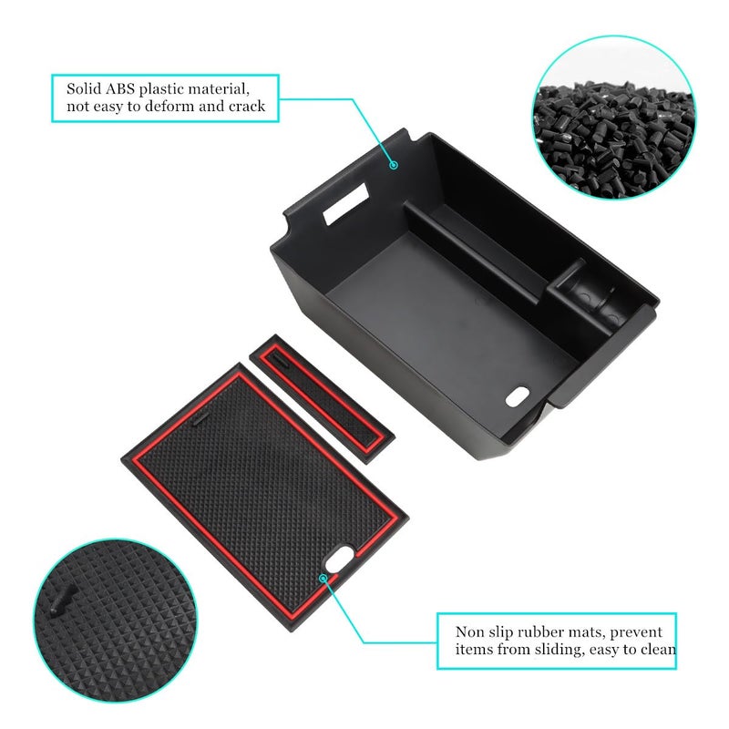 MARCHFA Center Console Organizer Compatible for 2020-2022 2023 2024 2025 2026 Benz GLE 350 450 W167 53 AMG Accessories Armrest Tray Organizer Insert Storage Box for GLS 450 2020 2021 2022 (Red) - Image 3