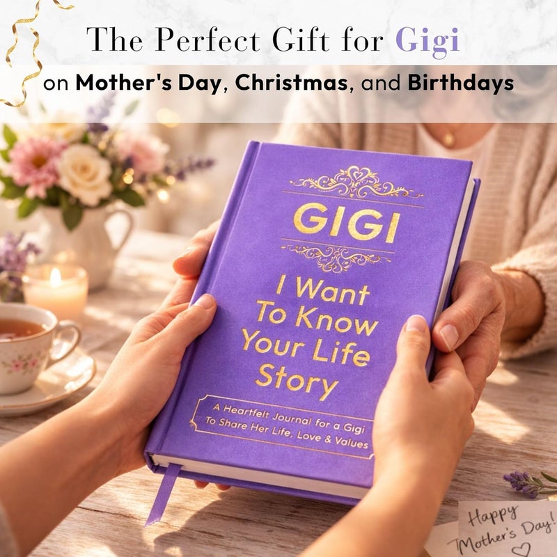 XKFCFC Gigi I Want to Know Your Life Story Leather Journal (Hardcover) - Christmas or Birthday Gifts for Grandma - Share Her Love and Story - Ideal Gifts for Mothers Day from Granddaughter Grandson - Image 2
