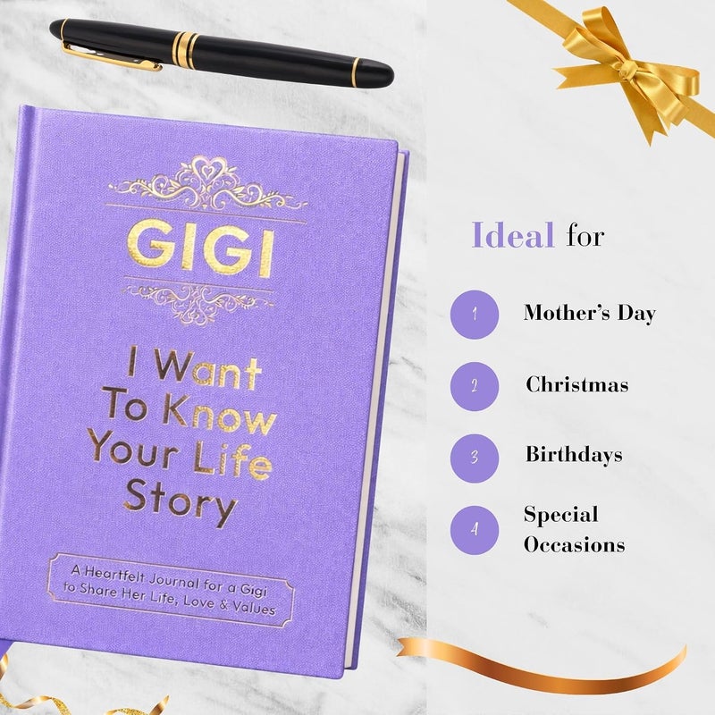 XKFCFC Gigi I Want to Know Your Life Story Leather Journal (Hardcover) - Christmas or Birthday Gifts for Grandma - Share Her Love and Story - Ideal Gifts for Mothers Day from Granddaughter Grandson - Image 5