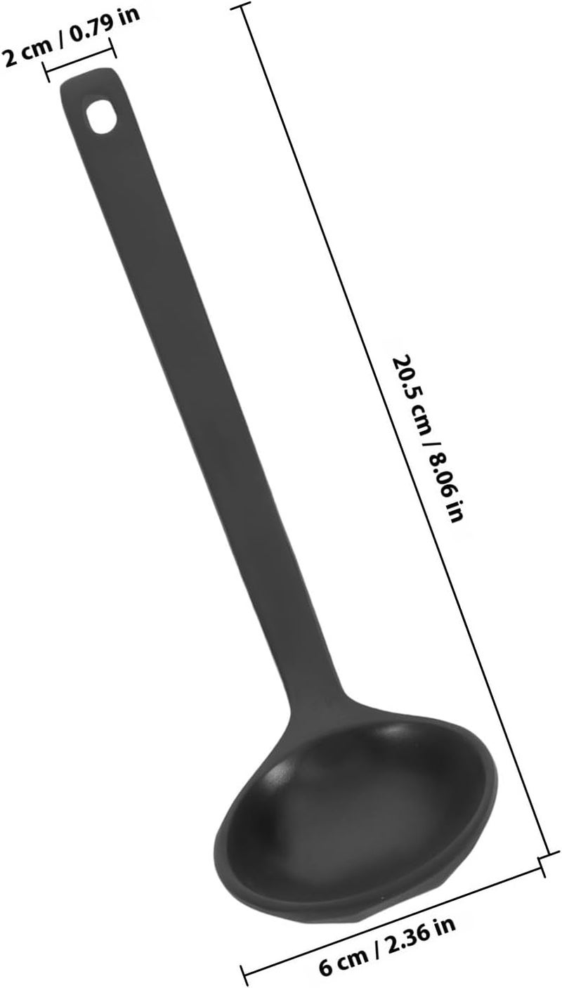 2pcs Japanese Style Soup Ladles Black Plastic Long Handle Ramen and Gravy Serving Spoons for Home Restaurant Hot Pot Multipurpose Kitchen Utensils - Image 2