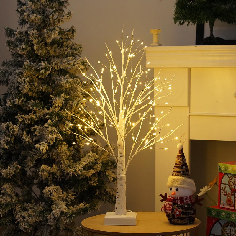 OURBAOFU 144 LED Birch Tree Lights DIY Artificial Tree Lamp Timer BatteryUSB Operated Tabletop Bonsai Fairy Light Spirit Tree for Bedroom Christmas Home Gifts Decor Warm White - Image 2