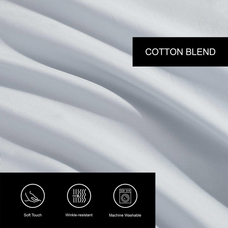 Vera Wang â€“ King Sheet Set, 100% Egyptian Cotton Percale Bed Sheets with a Smooth & Crisp Feel, Deep Pockets, Bedding with Matching Fitted Sheet & Pillowcases (Blue) - Image 5