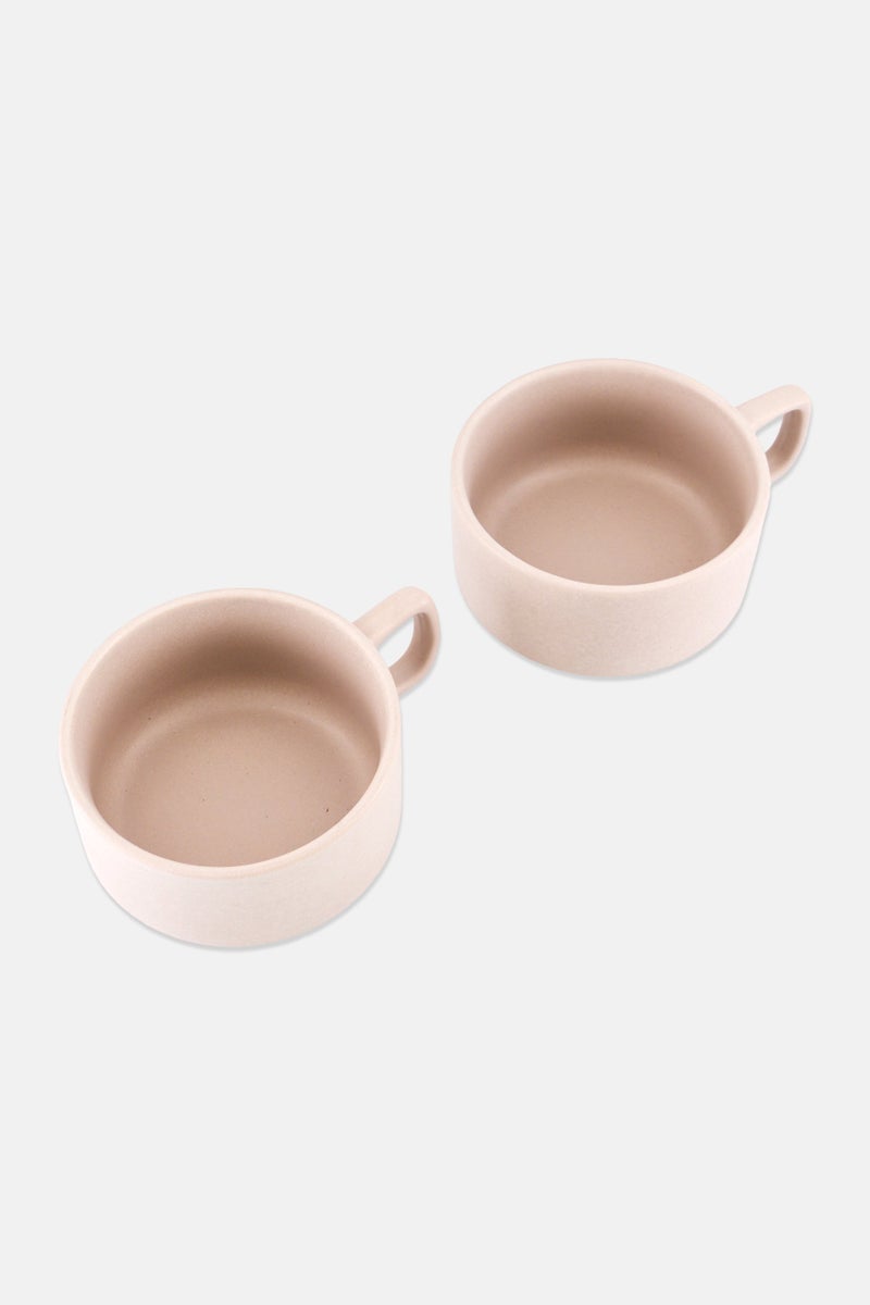 Muy Mucho 2 Pcs Stackable Stoneware Cup 340ml, Assorted  - Image 2