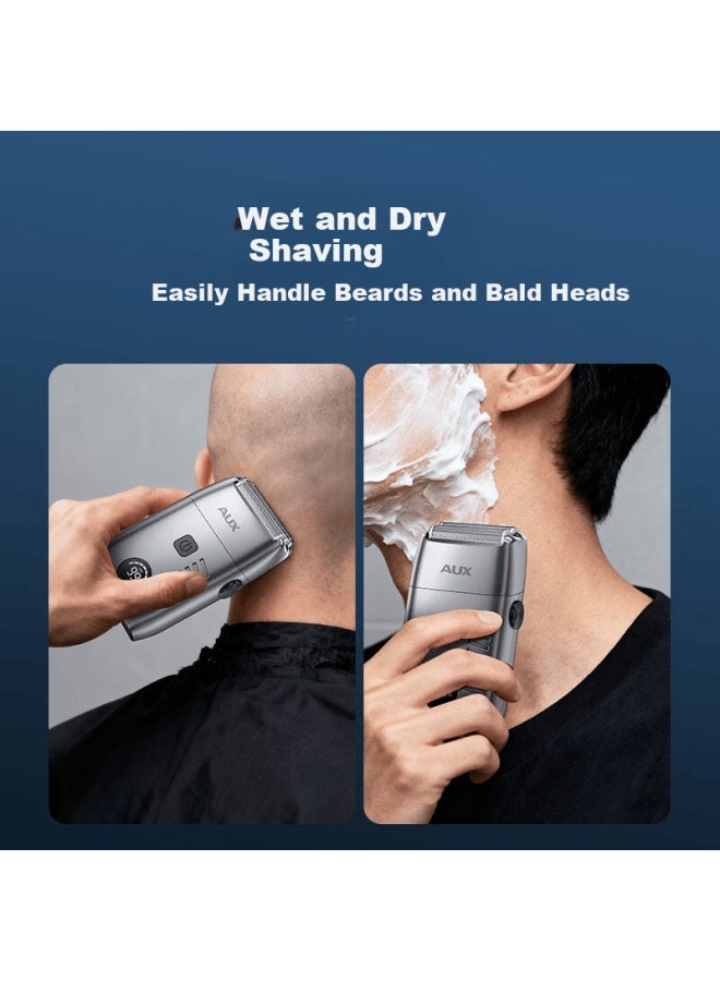 Aux Hair Lightener, Shaver For Hairline, Hair Trimmer, Electric Shaver, Reciprocating Razor, Electric Self-service Barbershop And Salon-specific Shaving Tool, Gradient Design, Birthday Gift For Fathers - Image 2