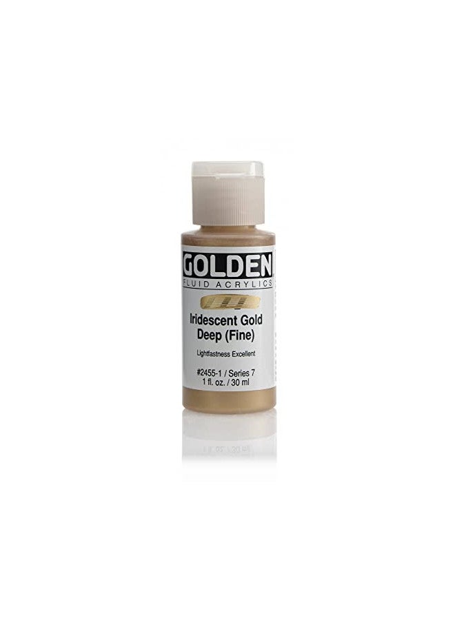 Golden Fluid Acrylic Paint 1 Ounce-Iridescent Gold Deep - Image 1