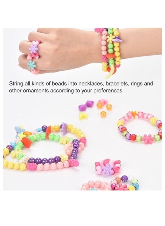 DAT Kids DIY Beads Jewelry Making Set with Letter, Flower & Colorful Beads – Girls Bracelet Necklace Craft Activity Kit - Image 2