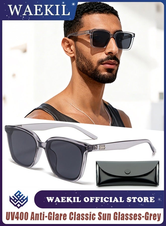 وايكيل نظارات شمسية مستقطبة أفياتور للرجال والنساء - نظارات شمسية كلاسيكية مضادة للتوهج UV400، حماية كاملة من الأشعة فوق البنفسجية للقيادة وصيد الأسماك والسفر (رمادي) - Image 1