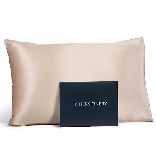 Fishers Finery 19mm 100% Pure Mulberry Silk Pillowcase, Quality Tested (Taupe, Q) - Image 1
