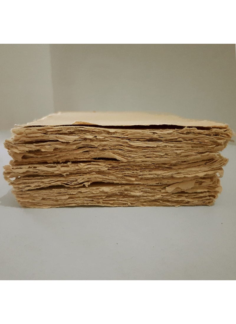 Deckle Papers Deckle Papers Multipurpose Handmade Cotton PaperDrawing Paper Calligraphy DIYProject Scrapbooking Gift Wrap Art and Craft Origami Size12x15 Pack of20 Brown  - Image 5
