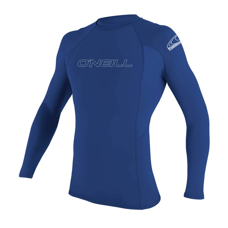 O'Neill Wetsuits Men's Basic Skins 50+ L/S Rash Guard, Pacific, XL - Image 3