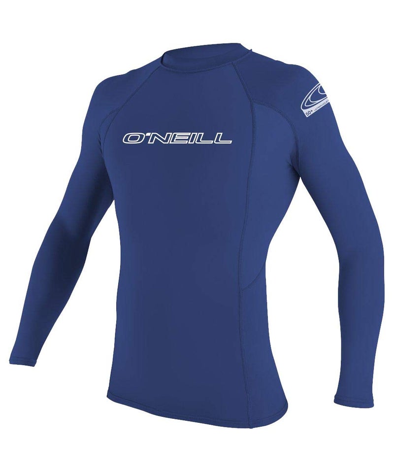 O'Neill Wetsuits Men's Basic Skins 50+ L/S Rash Guard, Pacific, XL - Image 1
