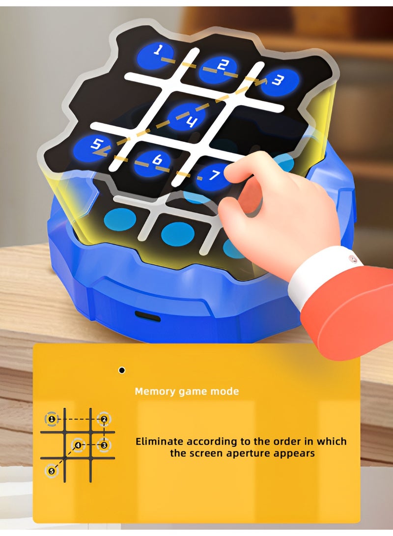 Portable Tic Tac Toe Games Console With 3 Different Chess Board Games, Educational Travel Games Family Game (yellow)  - Image 4