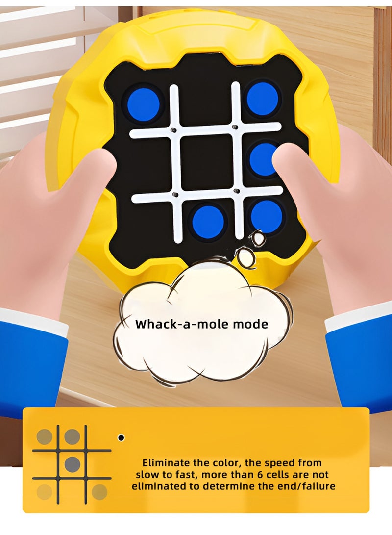 Portable Tic Tac Toe Games Console With 3 Different Chess Board Games, Educational Travel Games Family Game (yellow)  - Image 5