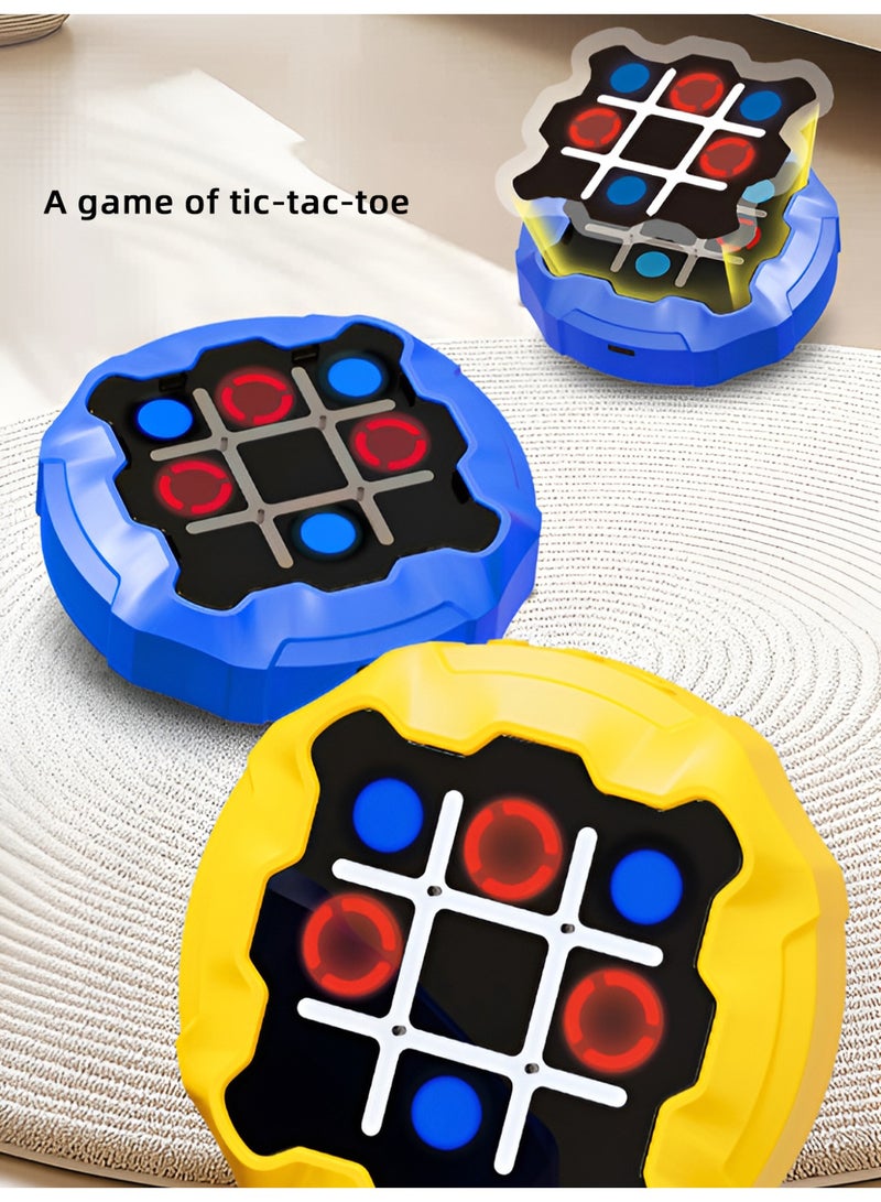 Portable Tic Tac Toe Games Console With 3 Different Chess Board Games, Educational Travel Games Family Game (yellow)  - Image 1