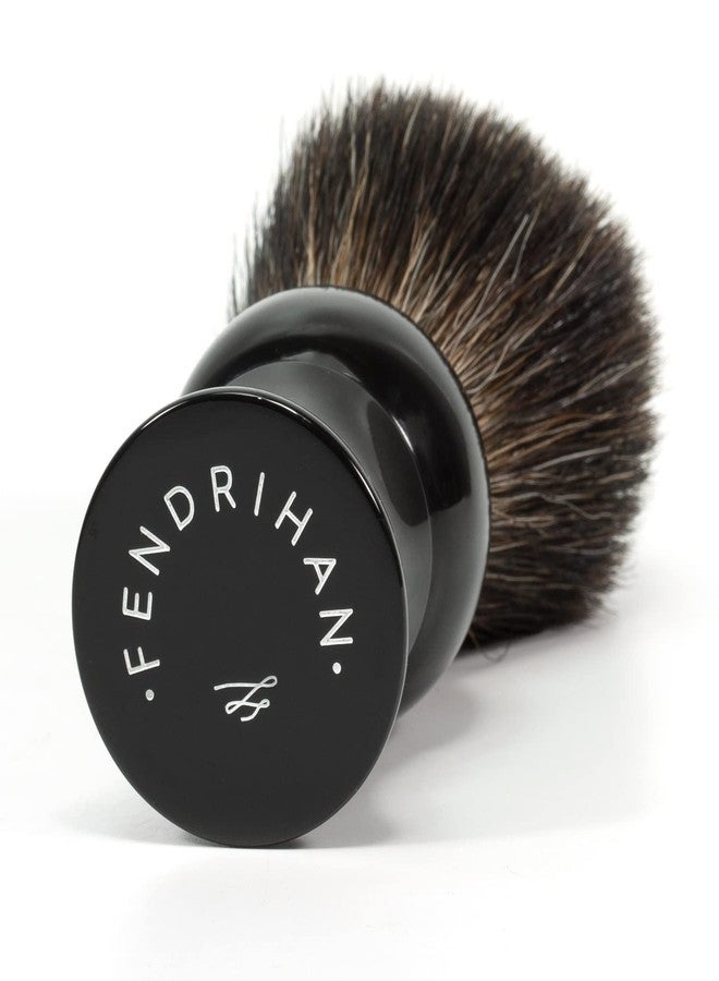 Fendrihan Pure Black Badger Shaving Brush with Black Handle - Image 2