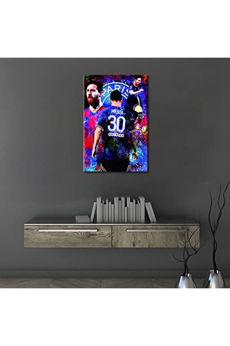 TISHIRON Soccer Superstar Lionel Messi Poster Wall Art - Image 2