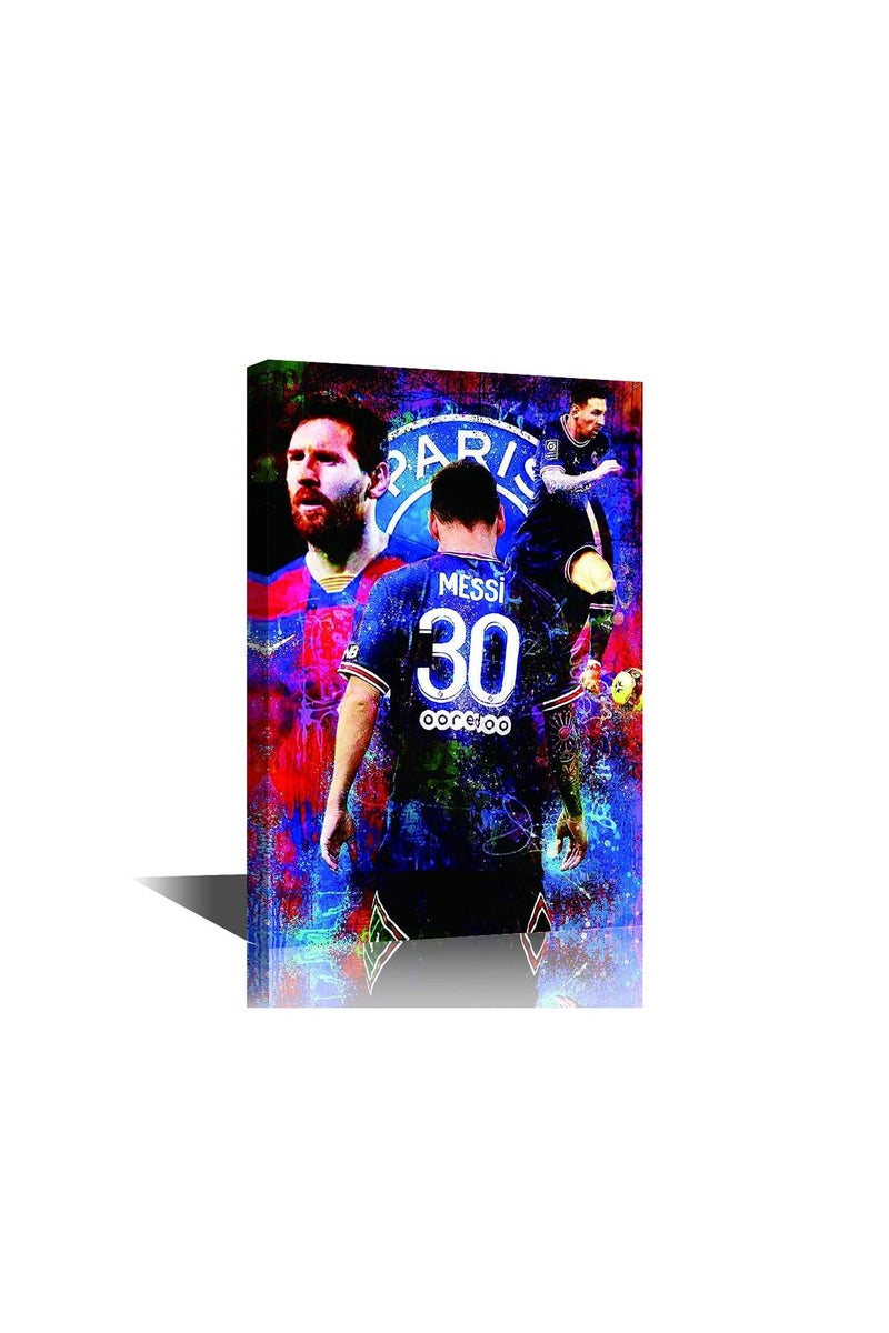 TISHIRON Soccer Superstar Lionel Messi Poster Wall Art - Image 1
