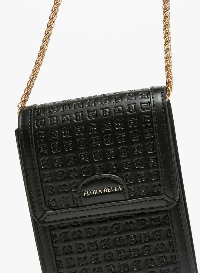 فلورا بيلا من شو إكسبرس Women's Monogram Embossed Crossbody Bag With Chain Strap