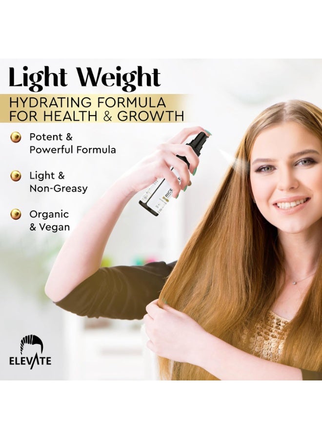 Elevate Rice Water Spray for Hair Growth - Fermented Rice Water & Rosemary Hair Mist with Biotin - Vegan Leave-In Treatment for Stronger, Thicker, Healthier Hair - Scalp Care for Women & Men - Image 4
