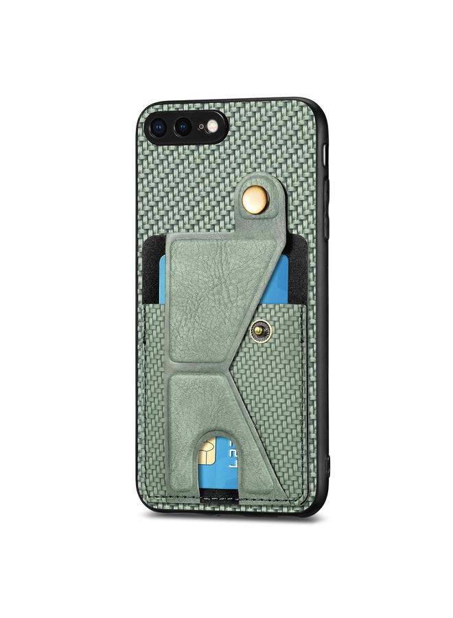 اس-توب جراب لهاتف iPhone 7 Plus / 8 Plus مصنوع من ألياف الكربون مع حامل للبطاقات على شكل حرف K - Image 2