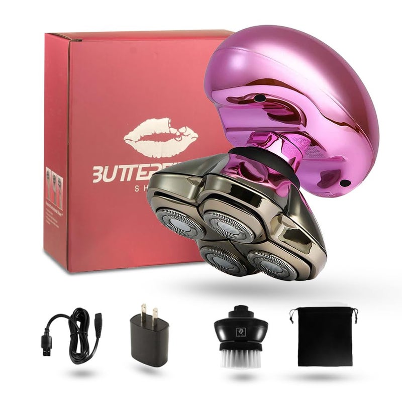Skull Shaver Butterfly Kiss PRO - Women's Electric Shaver for Bikini Line, Legs & Body - Wet & Dry Use - Ergonomic, Hypoallergenic Blades - 60 Minutes Cordless Use - Pink - Image 2