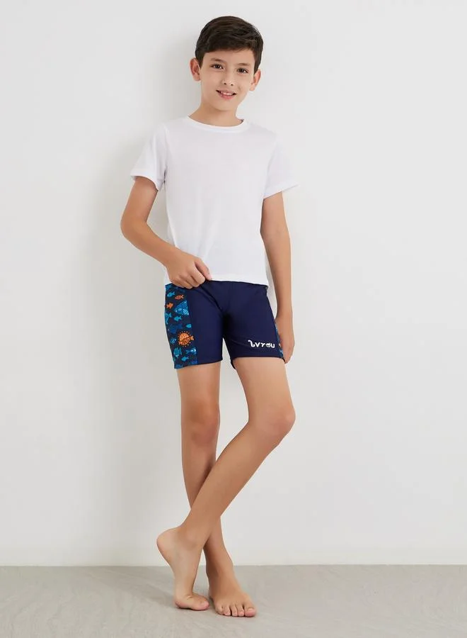 ستايلي Styli Side Panel Print Swim Trunks