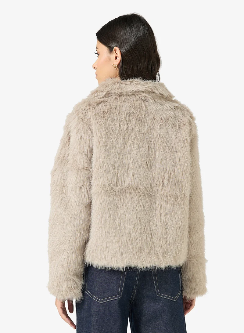 Ginger Cozy Faux Fur Short Jacket