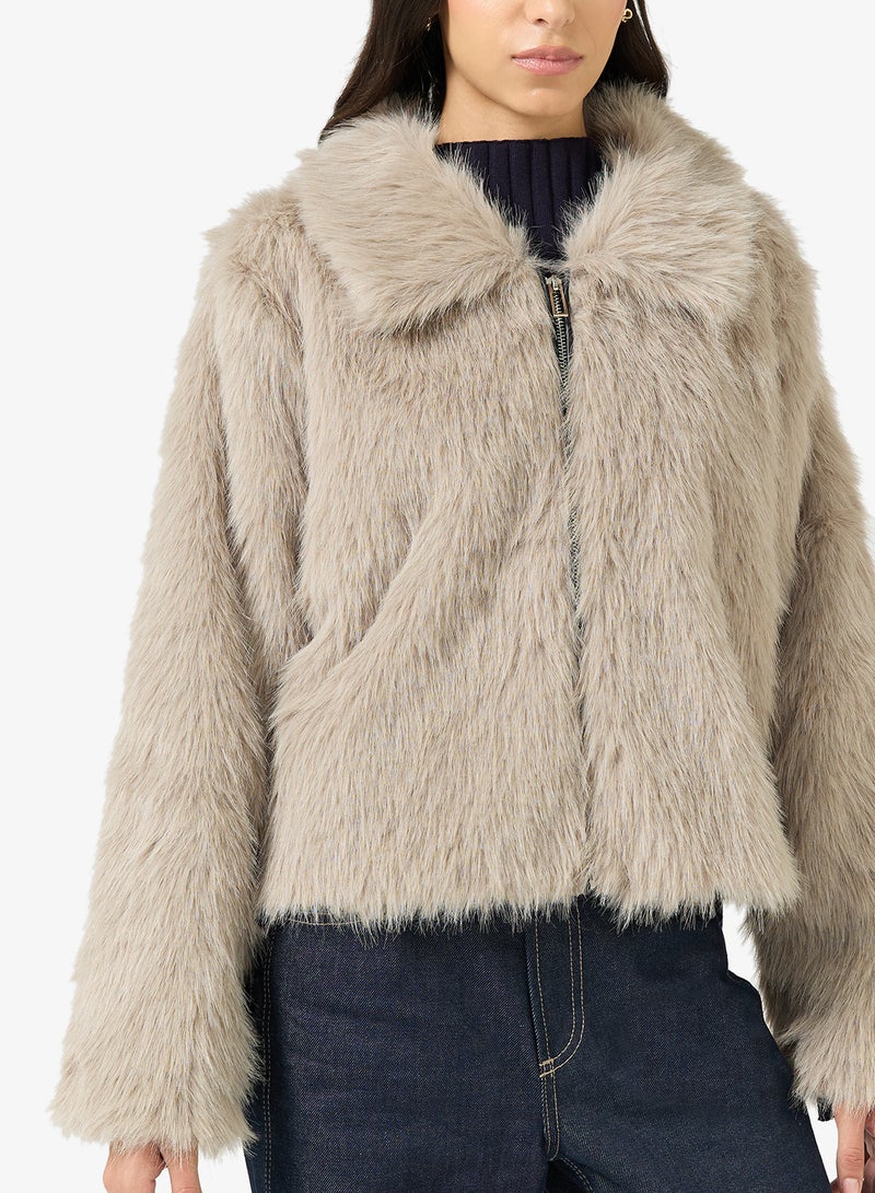 Ginger Cozy Faux Fur Short Jacket - Image 3