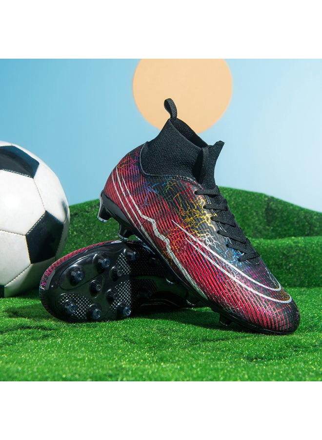 8235 Long Nails Red Broken Code 8235 Football Shoes Training Shoes Men's And Women's Spikes Broken Nails Competition Students Adult Low-help