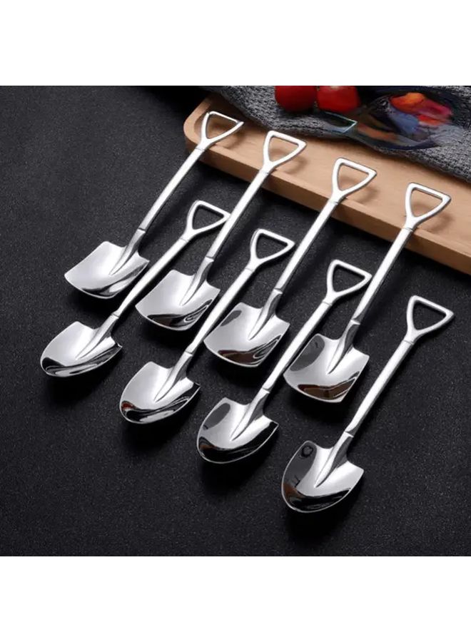 Stainless Steel Watermelon Spoon Set 4 Pieces Silver Shovel Shaped Dessert Spoon For Serving Ice Cream And Fruits - Image 1