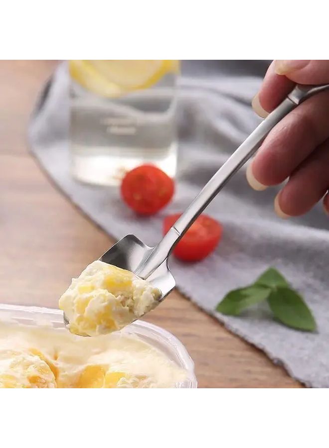 Stainless Steel Watermelon Spoon Set 4 Pieces Silver Shovel Shaped Dessert Spoon For Serving Ice Cream And Fruits - Image 3
