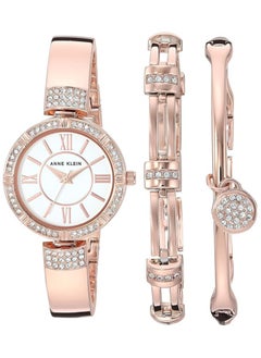 Anne Klein Women's Premium Crystal Accented Watch and Bracelet Set