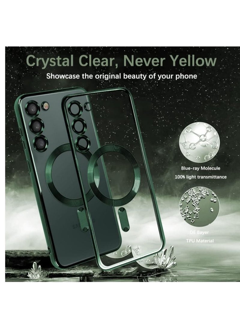 Magnetic Clear Case for Samsung Galaxy S23 with Camera Lens Protector Magsafe Compatible Electroplated Soft TPU Shockproof Anti-Scratch Phone Case - Image 2