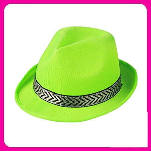Wanna Party Green Fedora Hat, Wide Brim Retro Style for Holi Parties, Summer Beach Sun & Photoshoots, Festive Vintage Style Outdoor for Men & Women (1 PC) - Image 5