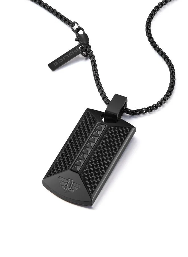 بوليس Geometric Black Metal Plated Stainless Steel Gents Necklace