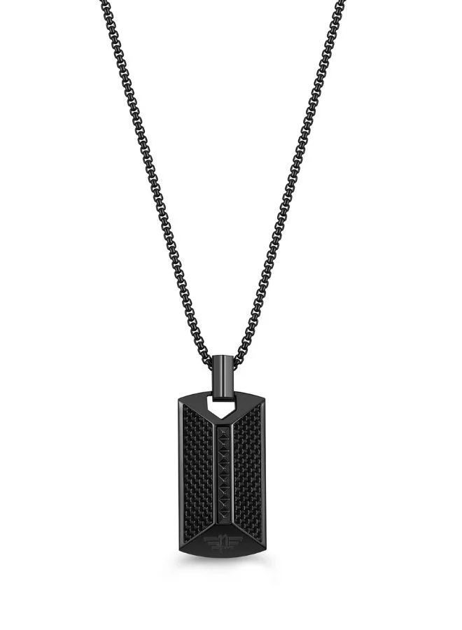 بوليس Geometric Black Metal Plated Stainless Steel Gents Necklace