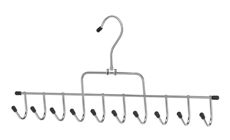 Whitmor 10 Hook Accessory Hanger, Chrome & Black - Image 1