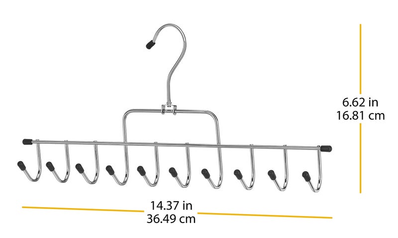 Whitmor 10 Hook Accessory Hanger, Chrome & Black - Image 5