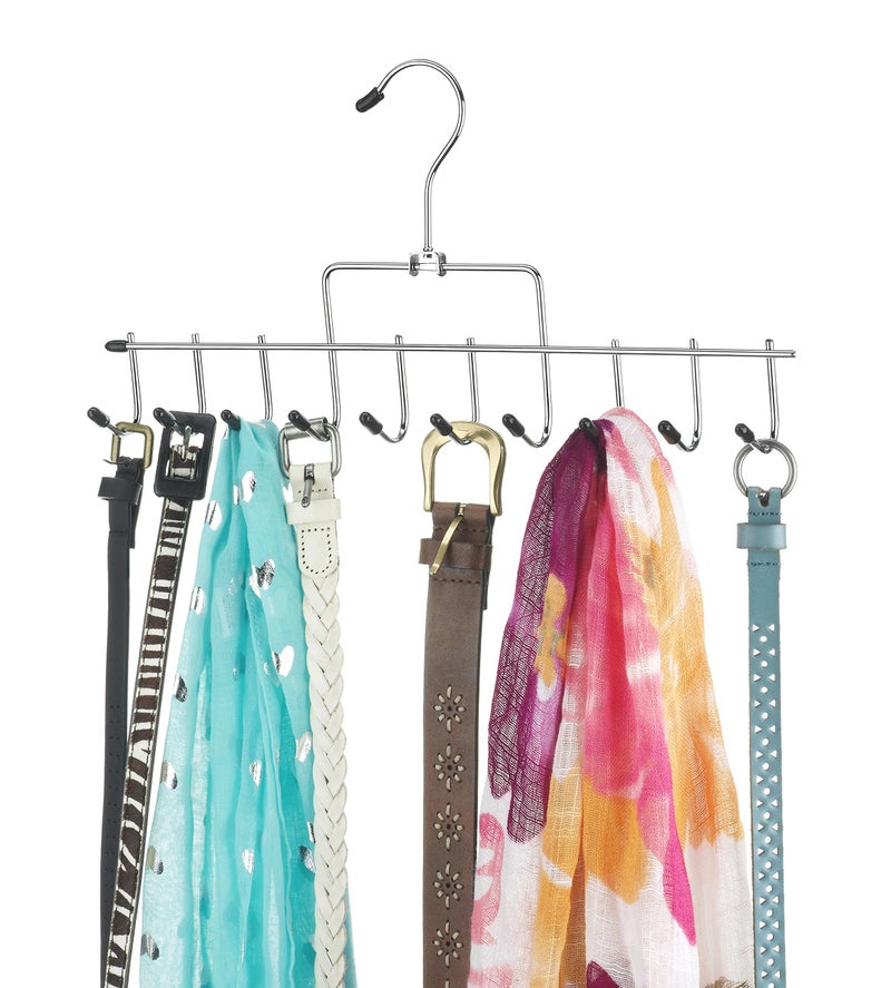 Whitmor 10 Hook Accessory Hanger, Chrome & Black - Image 2