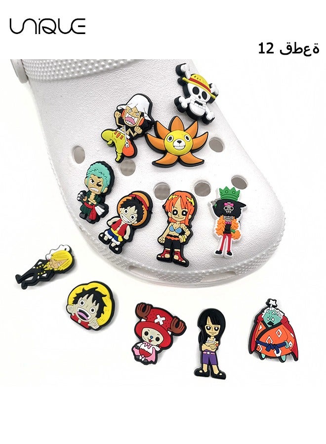 Unique 12Pcs - One Piece Series Shoe Buckle - Japanese Anime Series Shoe Buckle - For Hole Shoes, Sandals Decoration, Gifts for Children, Boys, Girls, Men and Women's Parties - Image 1