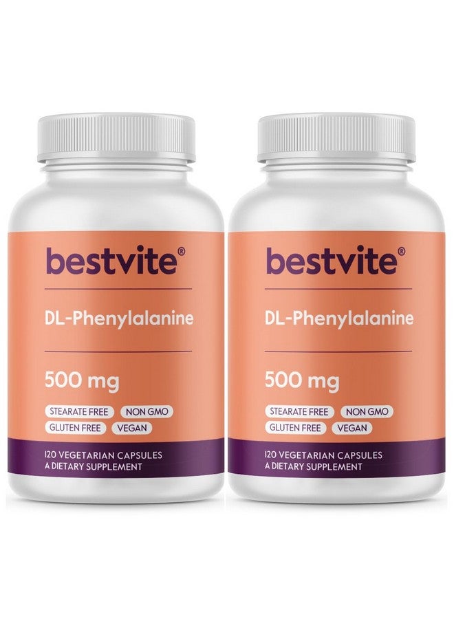 BESTVITE DL-Phenylalanine 500mg (240 Vegetarian Capsules) (2-Pack) - No Stearates - No Fillers - Vegan - Gluten Free - Non GMO - Image 1