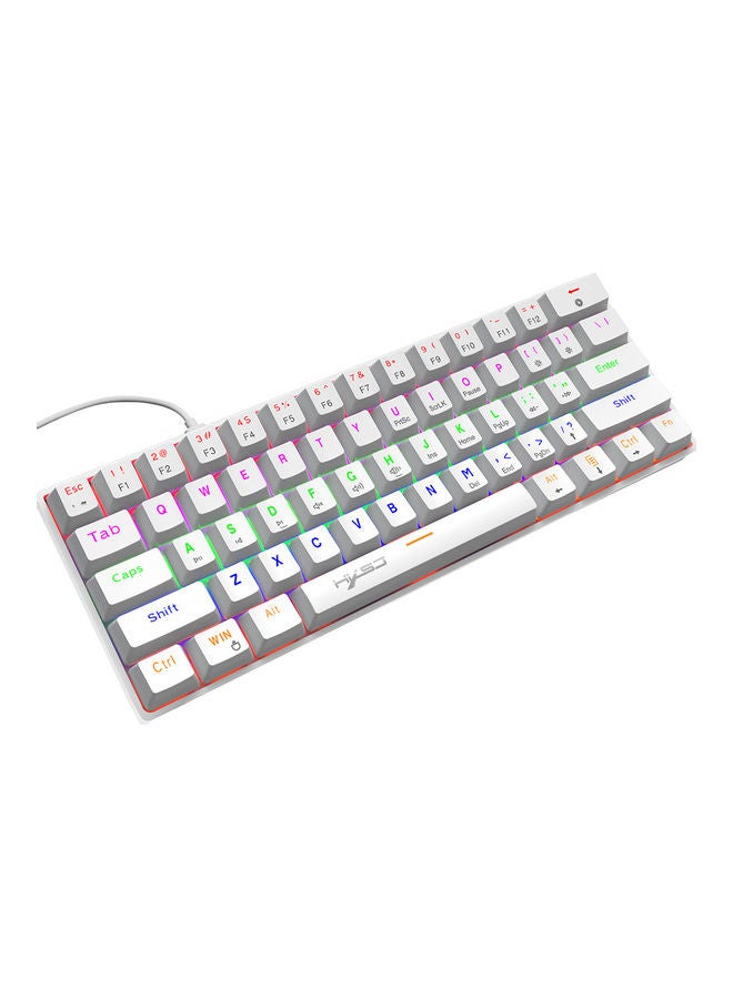 White Wired 61 Key Compact Mechanical Keyboard - Image 3