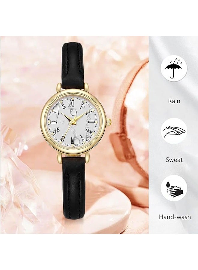 Women's Quartz Watch Minimalist Vintage Watch Casual Waterproof Watch with 8mm Leather Strap - Image 4