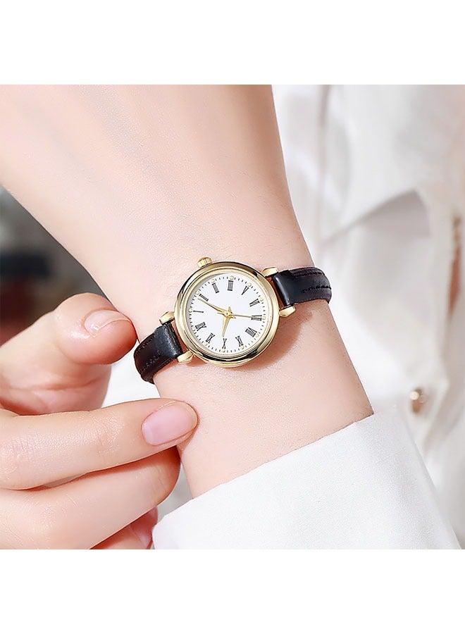 Women's Quartz Watch Minimalist Vintage Watch Casual Waterproof Watch with 8mm Leather Strap - Image 2