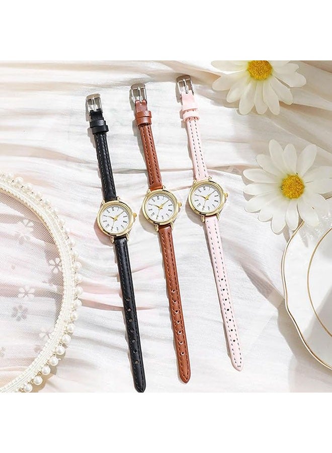 Women's Quartz Watch Minimalist Vintage Watch Casual Waterproof Watch with 8mm Leather Strap - Image 5